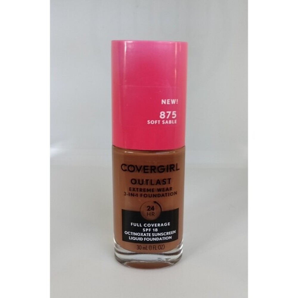 Covergirl Outlast Extreme Wear Foundation 875 Soft Sable Full Coverage 24 Hour 1